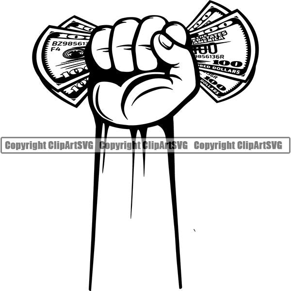 White Hand Holding Money Break Color Dripping White Background Design Element Business Finance Cash Payment Currency Dollar Investment Banking Bank Wealth Stack Concept Rich Advertising Art Logo Clipart SVG