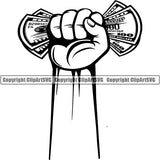White Hand Holding Money Break Color Dripping White Background Design Element Business Finance Cash Payment Currency Dollar Investment Banking Bank Wealth Stack Concept Rich Advertising Art Logo Clipart SVG