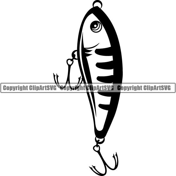 Sports Game Fishing Hunting Fish Hunt Lure ClipArt SVG