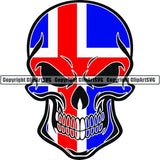 Country Flag Skull Iceland ClipArt SVG
