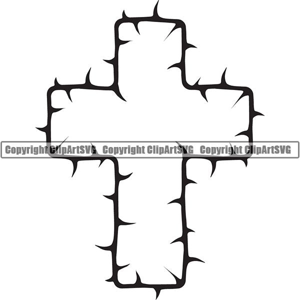 Nature Flower Rose Stem Thorns Frame Border Black Cross.jpg