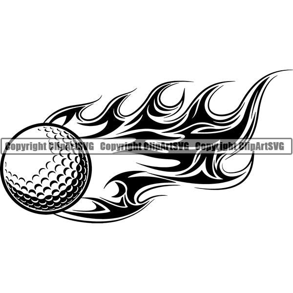 Sports Game Golf Fire ClipArt SVG