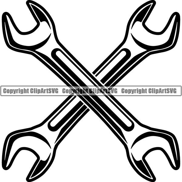 Mechanic Repair Shop Garage Wrench ClipArt SVG