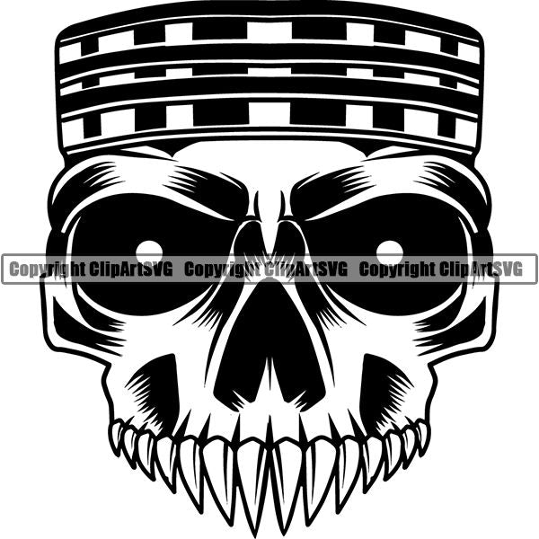 Mechanic Repair Shop Garage Engine Piston Skull Head ClipArt SVG