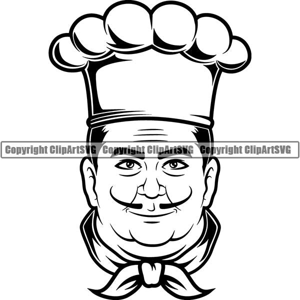 Cooking Baking Baker Chef Cook Uniform Hat ClipArt SVG