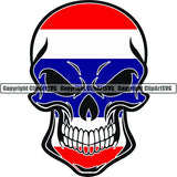 Country Flag Skull Thailand ClipArt SVG