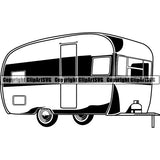 Camping Camper Recreational Vehicle RV Trailer Hiking Logo Clipart SVG