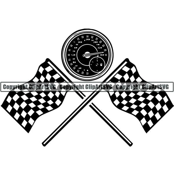 Sports Car Racing Logo ClipArt SVG