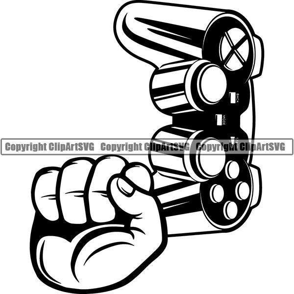 Video Game Gaming Gamer Player Controller Console ClipArt SVG