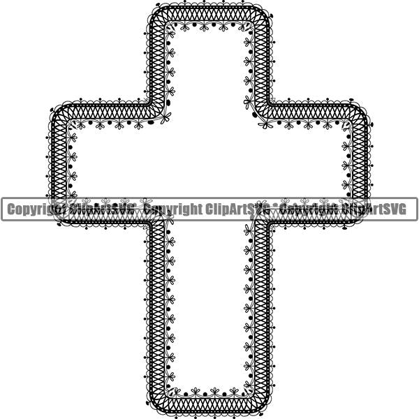 Fashion Beauty Arts Crafts Clothes Designer Lace Cross ClipArt SVG