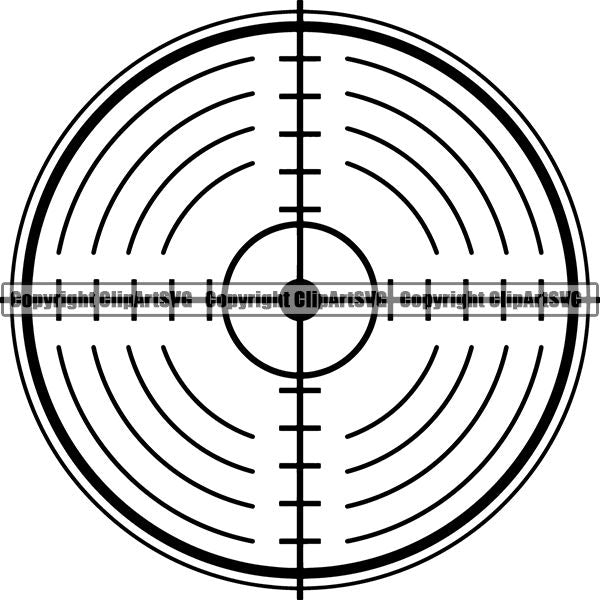 Military Weapon Gun Scope Crosshairs ClipArt SVG