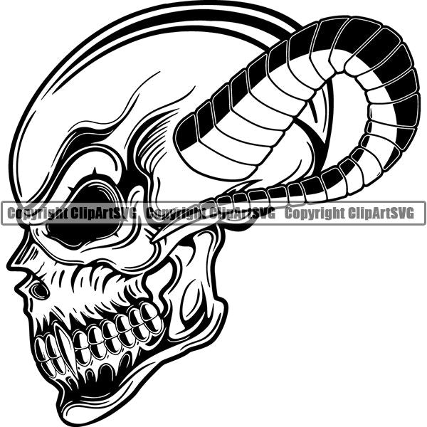 Skull Skeleton Tattoo Tat ClipArt SVG