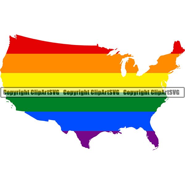 Country Flag Map Gay USA Flag ClipArt SVG