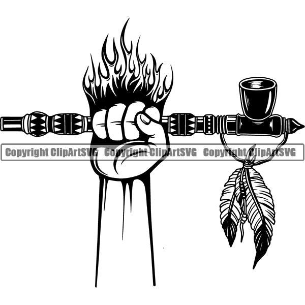Native American Indian Pipe Peace ClipArt SVG