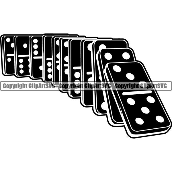 Game Dominoes Falling ClipArt SVG