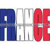 Country Flag Text Name France ClipArt SVG