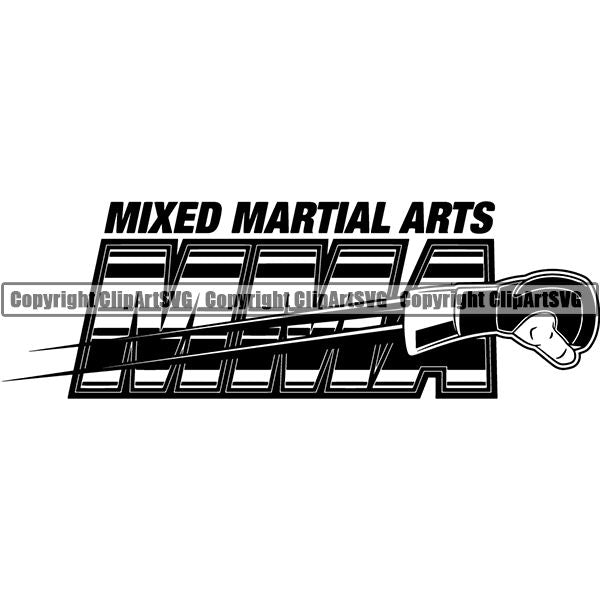 Sports Boxing Boxer MMA Fighter Text ClipArt SVG
