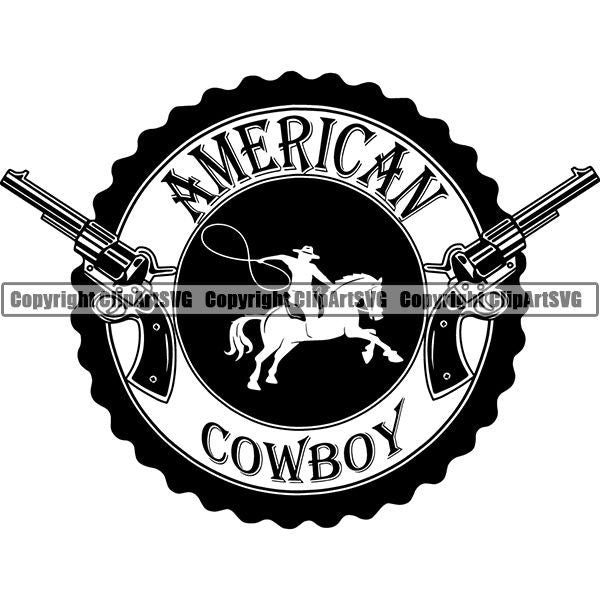 Occupation Cowboy Logo ClipArt SVG