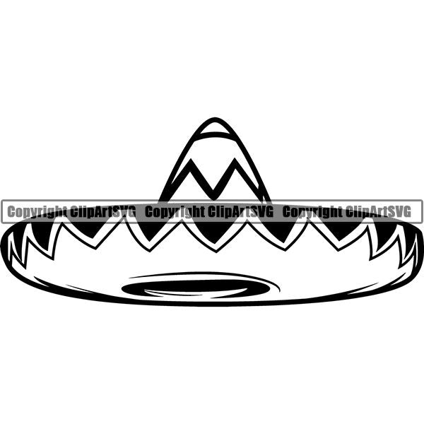 Occupation Cowboy Mexican Sombrero ClipArt SVG