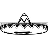 Occupation Cowboy Mexican Sombrero ClipArt SVG