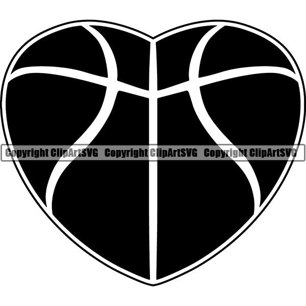 Sports Game Basketball Heart ClipArt SVG