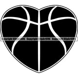 Sports Game Basketball Heart ClipArt SVG