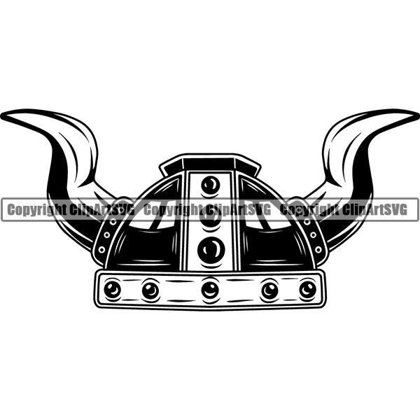 Viking Warrior Helmet ClipArt SVG