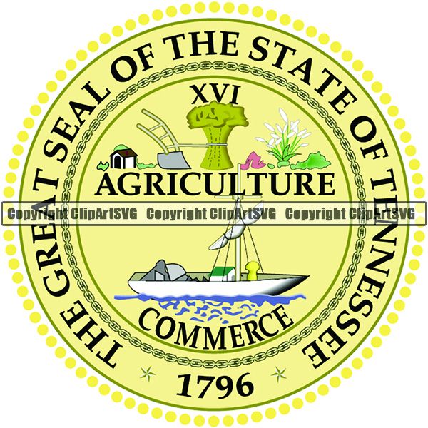 State Flag Seal Tennessee ClipArt SVG