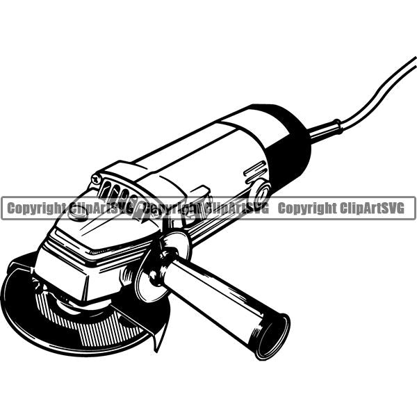 Construction Building Repair Service Grinder ClipArt SVG