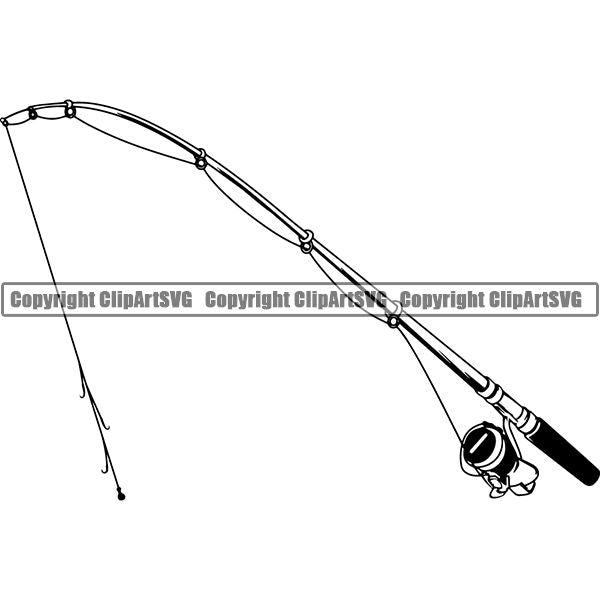 Sports Game Fishing Hunting Fish Hunt Rod ClipArt SVG