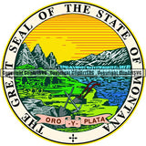 State Flag Seal Montana ClipArt SVG