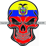 Country Flag Skull Ecuador ClipArt SVG