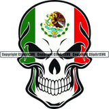 Country Flag Skull Mexico ClipArt SVG