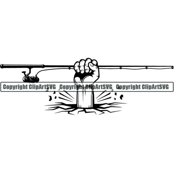 Sports Game Hunting Fishing Hunt Fish Hand Break ClipArt SVG