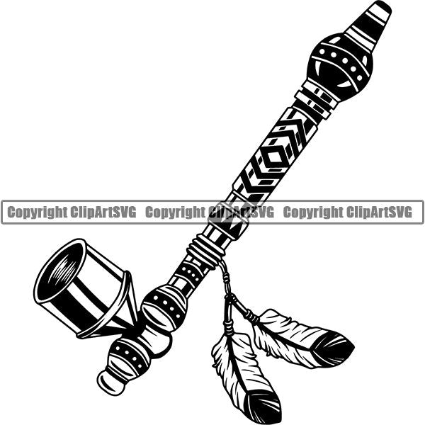 Native American Indian Pipe Peace ClipArt SVG