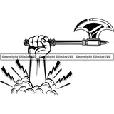 Viking Warrior Axe ClipArt SVG