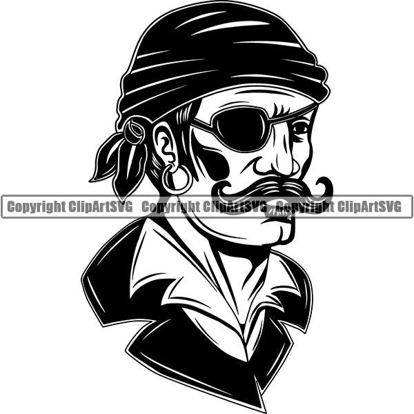 Pirate Sea Gangster Criminal Warrior ClipArt SVG