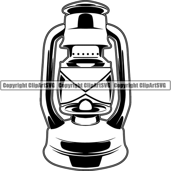 Mining Mine Miner Oil Lamp ClipArt SVG