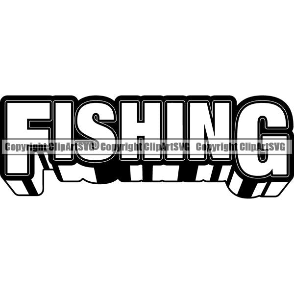 Sports Game Fishing Hunting Fish Hunt Text ClipArt SVG