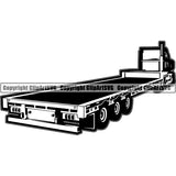 Truck Driver Trucking Trucker Driving Transportation Semi Flatbed Tractor Trailer ClipArt SVG
