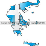 Country Flag Map Greece ClipArt SVG