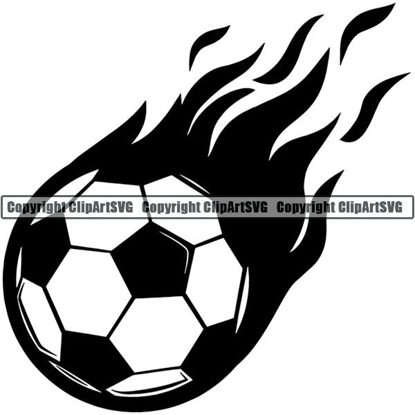 Sports Soccer Flame ClipArt SVG