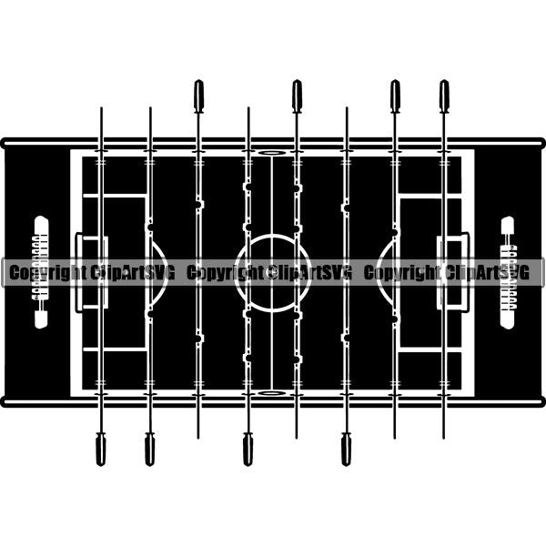 Game Table Soccer Foosball ClipArt SVG