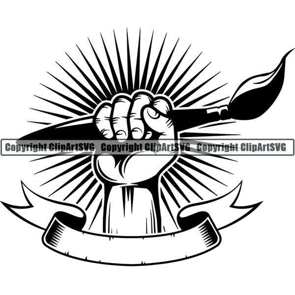 Painting Painter Artist Art Paintbrush Canvas Logo ClipArt SVG