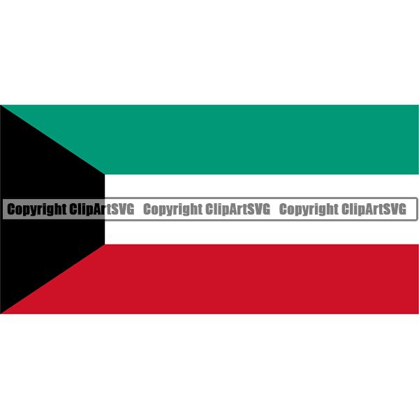 Country Flag Square Kuwait ClipArt SVG