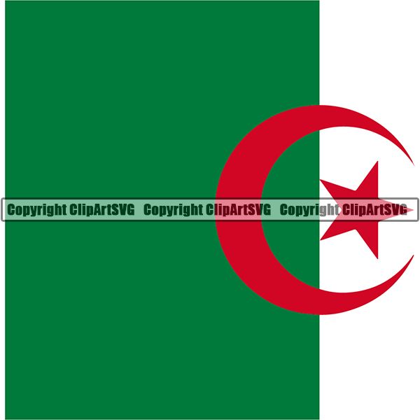 Country Flag Square Algeria ClipArt SVG