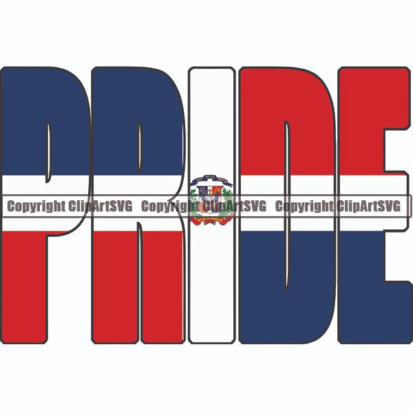 Flag Country Pride Dominican Republic ClipArt SVG