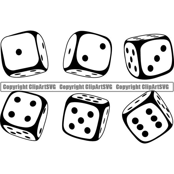 Game Dice Set ClipArt SVG