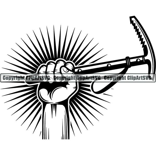 Mountain Climbing Rock Climber Logo ClipArt SVG