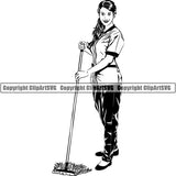 Maid Cleaning Service Housekeeping Housekeeper ClipArt SVG